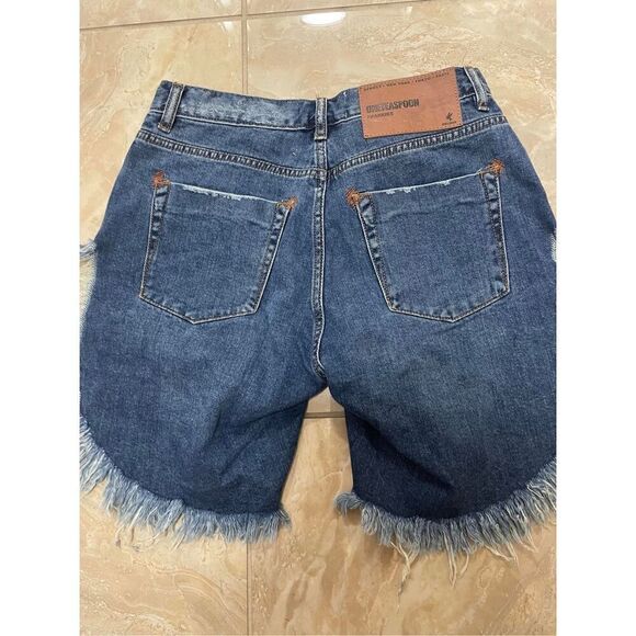 One Teaspoon HOLLYWOOD FRANKIES LONG LENGTH DENIM SHORT Size 24 - Picture 11 of 13